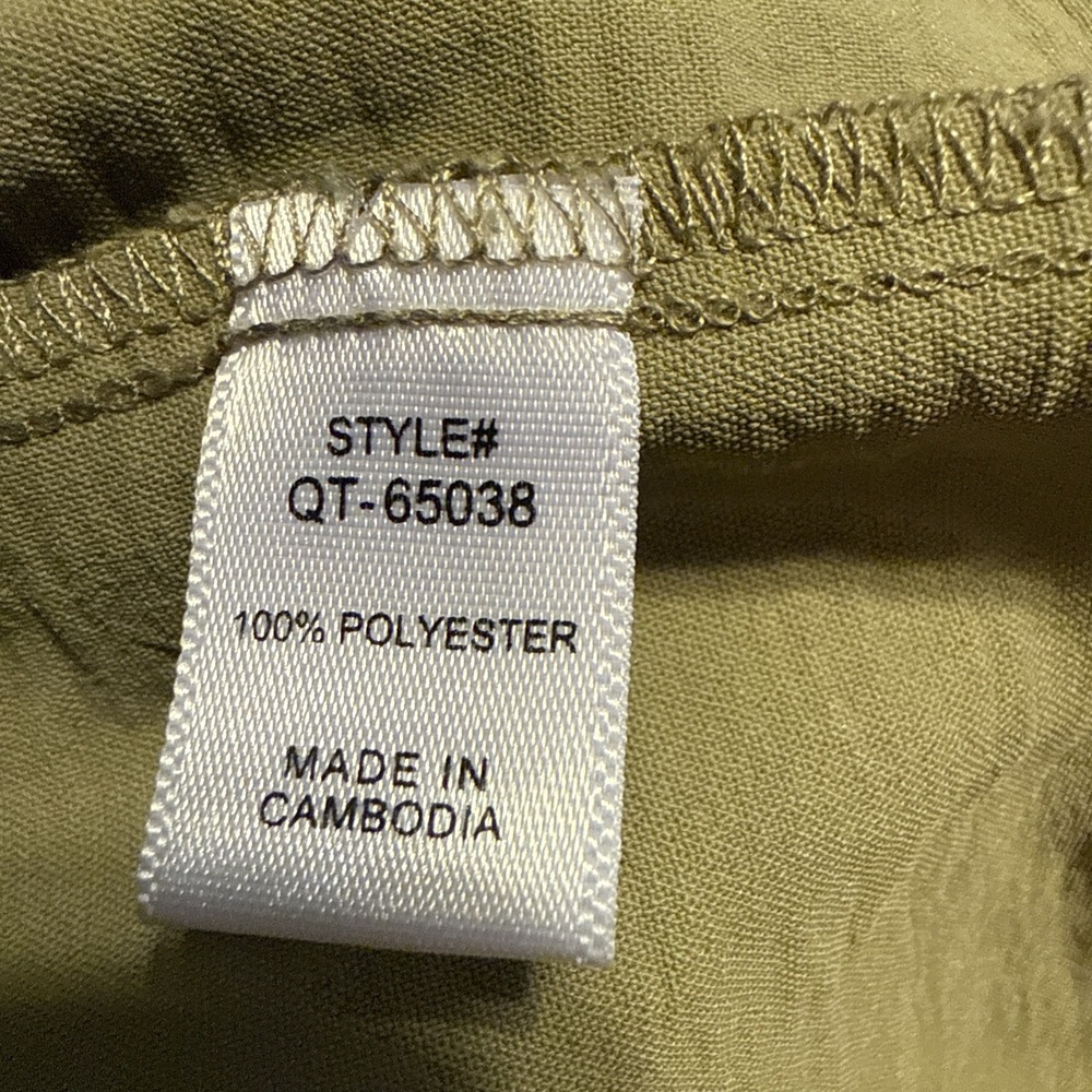 Zenana Women's Size‎ Medium Tiered Babydoll  Tunic Top Olive Green EUC - Picture 7 of 8